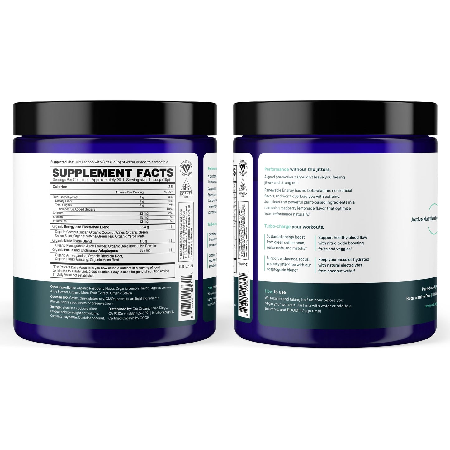 Ora Organic Natural Pre Workout Powder - Raspberry Lemonade Flavor- Provides Jitter Free Energy, Focus, Hydration, & Endurance - Vegan, Certified Organic, Soy, Dairy, & Gluten Free, 20 Servings Ora OrganicBuy Supplements Australia