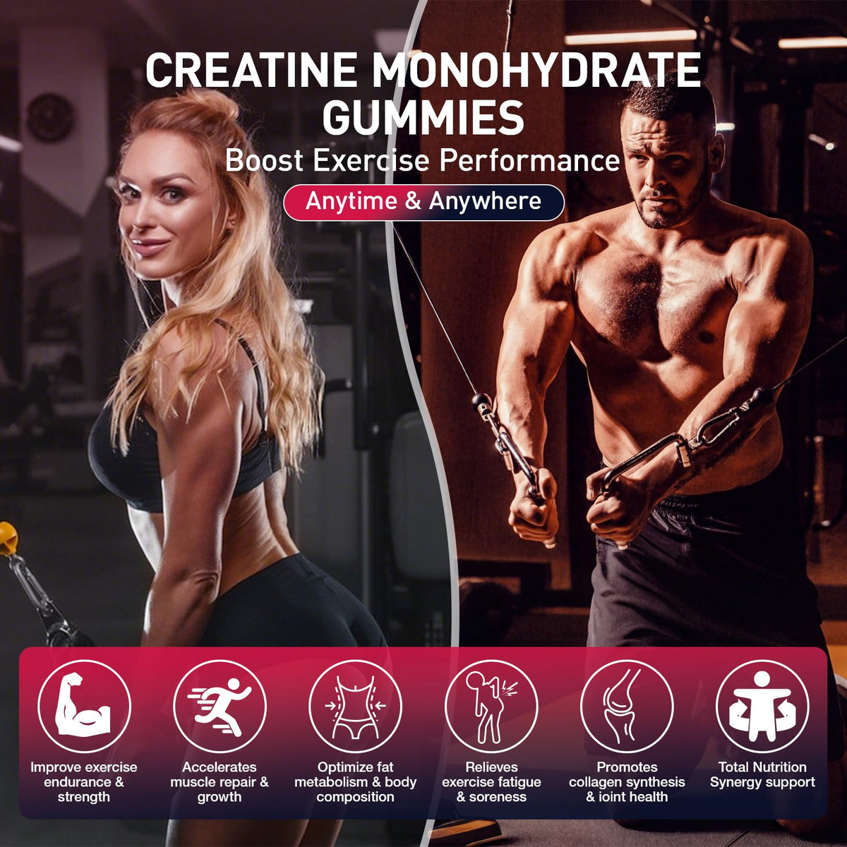 Creatine Gummies for Men & Women, Creatine Monohydrate Gummies 5g, Build Muscle, Strength, Recovery, Cognitive Health & Memory, Pre Workout Supplement, 120 Count Raspberry Chewable Gummy MaxhemphealthBuy Supplements Australia