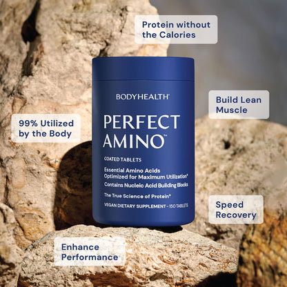 BodyHealth PerfectAmino (600 ct) Easy to Swallow Tablets, Essential Amino Acids Supplement with BCAAs, Vegan Protein for Pre/Post Workout & Muscle Recovery with Lysine, Tryptophan, Leucine, Methionine BodyHealth buy supplements Au