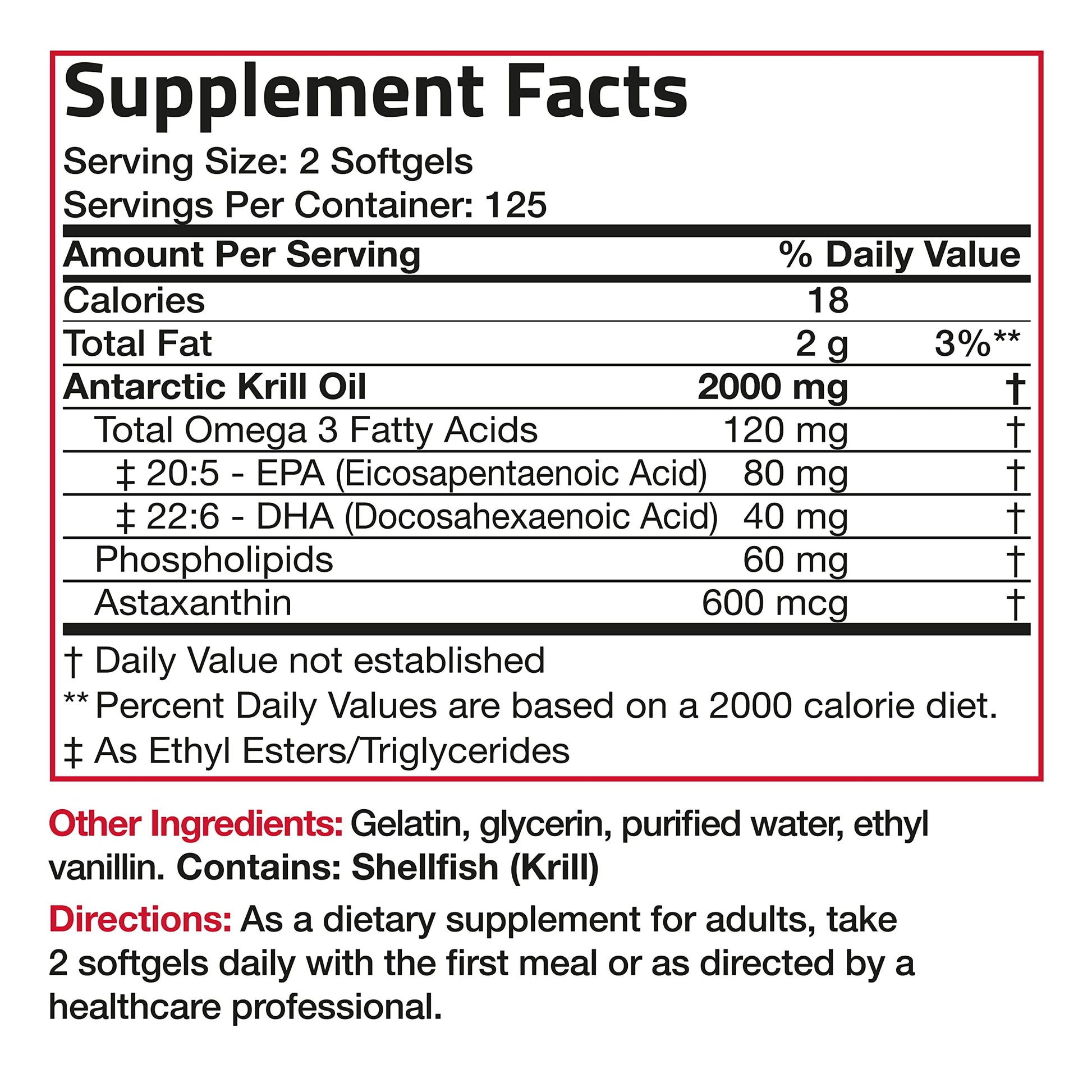Bronson Antarctic Krill Oil 2000 mg with Omega-3s EPA, DHA, Astaxanthin and Phospholipi BronsonBuy Supplements Australia