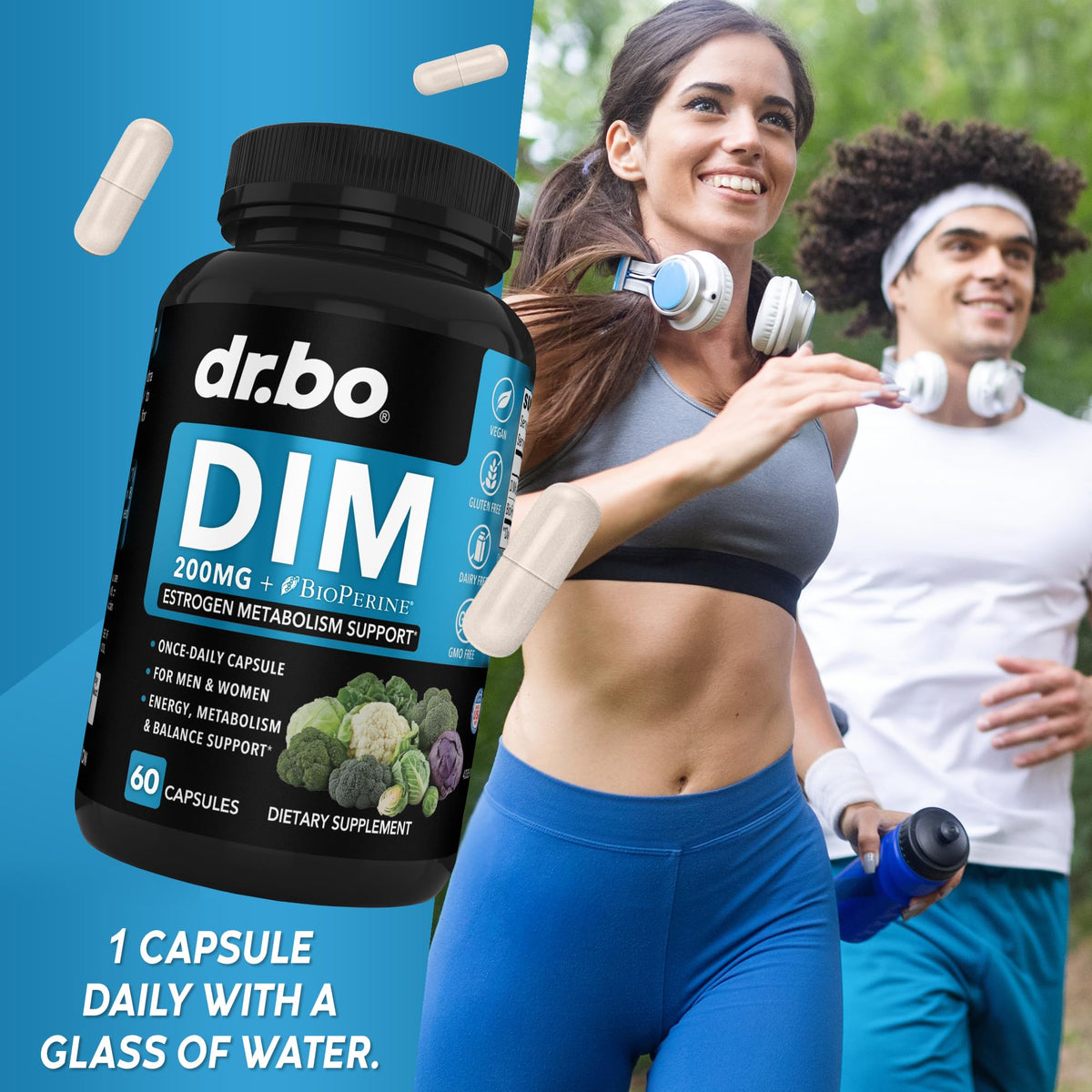DIM Supplement for Women & Men 200mg - Androgen Estrogen Blocker for Men & Women, Hormonal Acne Pills, Hormone Balance, Menopause Support, Diindolylmethane DIM Supplement Plus BioPerine - 60 Capsules DR. BOBuy Supplements Australia