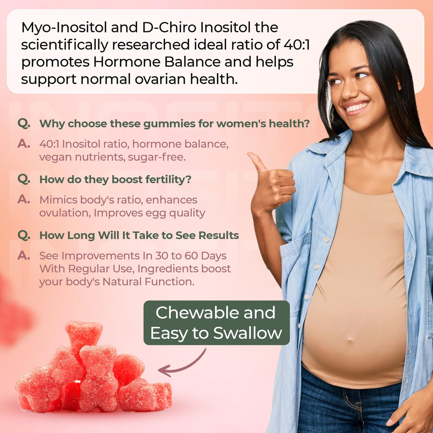 OMNICOAST GOODS, OCG Myo-Inositol & D-Chiro Inositol Gummies with Ashwagandha | PCOS Support | Ovulation & Mood Support, 40:1 Ratio Inositol for Hormone Balance, Sugar-Free, Non-GMO (60 Gummies) OMNICOAST GOODS, OCGBuy Supplements Australia