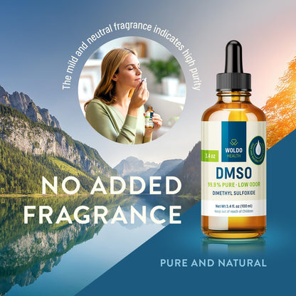 WoldoHealth DMSO 99.9% Pharmaceutical Grade 3.38 oz - FT-IR Verified Dimethyl Sulfoxide, Low Odor Solvent in Glass Bottle with Dropper WoldoHealth buy supplements Au
