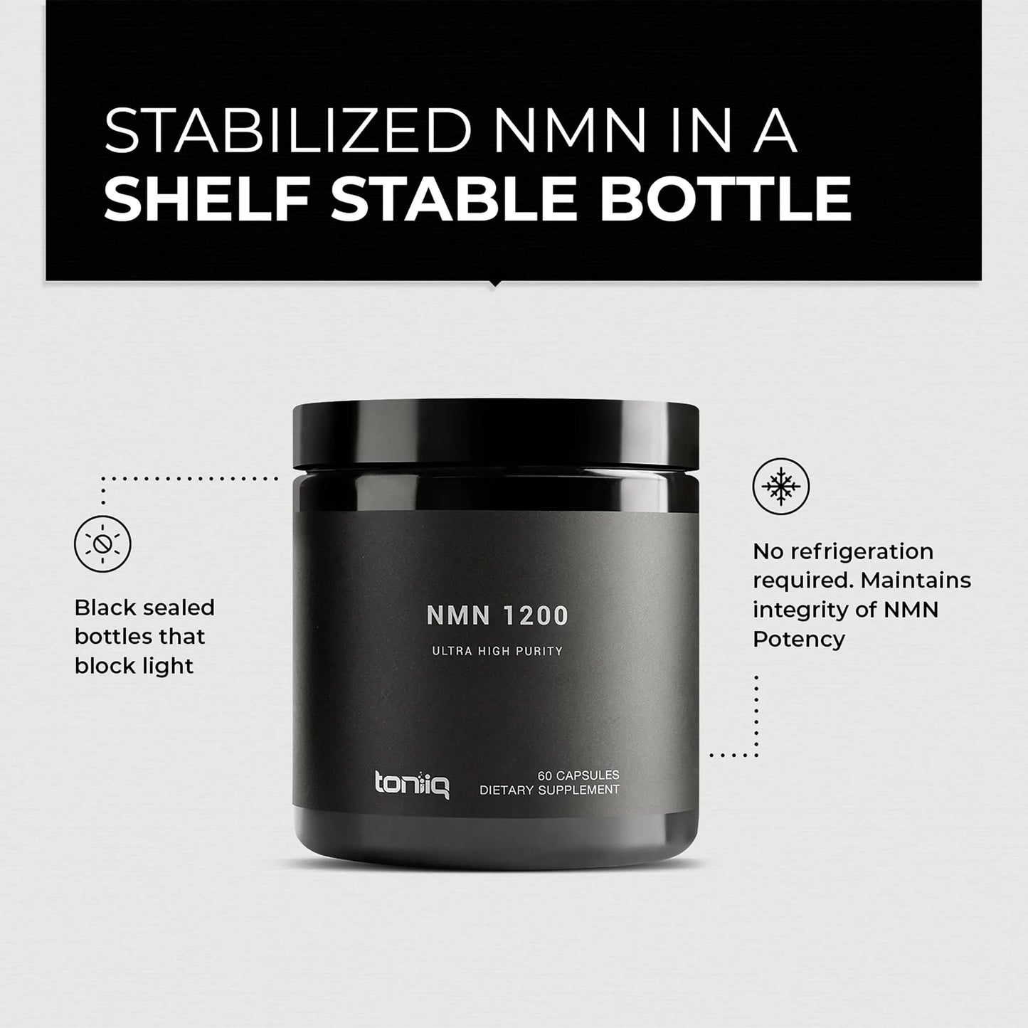 Toniiq NMN Supplement 1200mg - Third Party Tested Stabilized Capsules - 98% Highly Purified for NAD + - 60 Capsules Nicotinamide Mononucleotide Booster Supplement Toniiq buy supplements Au