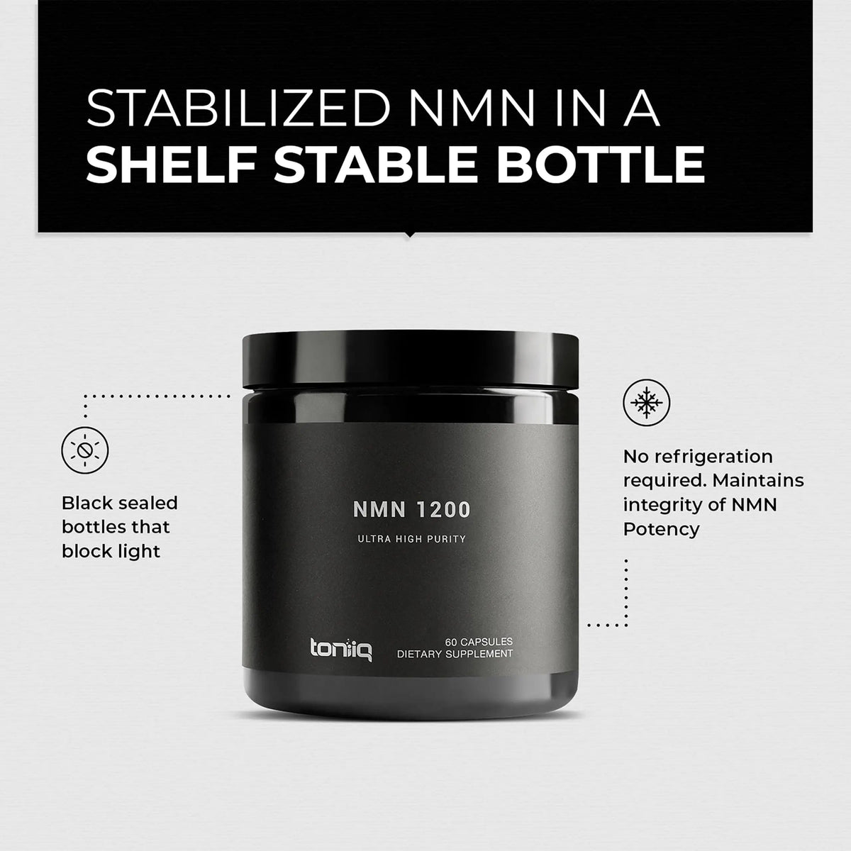 Toniiq NMN Supplement 1200mg - Third Party Tested Stabilized Capsules - 98% Highly Purified for NAD + - 60 Capsules Nicotinamide Mononucleotide Booster Supplement Toniiq buy supplements Au