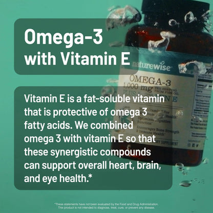 [1] NatureWise Multivitamin for Women Stress Support & Natural Minerals - 60 Ct[30-Day Supply] + [1] Omega 3 Fish Oil 1000mg + Vitamin E - Wild-Caught - 60 Softgels[30-Day Supply] NatureWiseBuy Supplements Australia