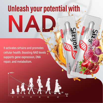 NAD+ Supplement 1000mg Liquid - High Absorption NAD+ with Trans Resveratrol 2000mg, Collagen & Hyaluronic Acid, Anti-Aging Energy Support for Women, Cellular Health & Longevity Boost SizyokBuy Supplements Australia
