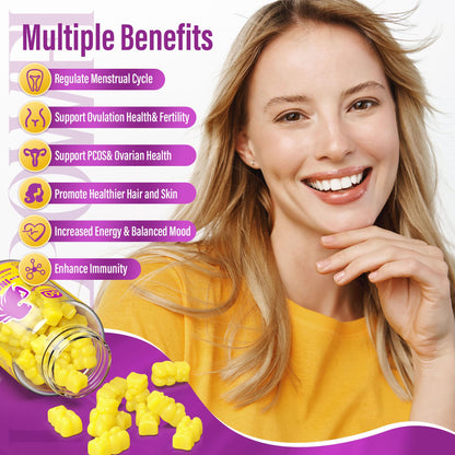 Lazpowfi Myo-Inositol & D-Chiro Inositol,Inositol Gummies with Vitamin D3, Magnesium Glycinate, Omega-3, Folate & Zinc, Inositol Supplement Menstrual Cycle for Women-40:1 Ratio-30 Day Supply LazpowfiBuy Supplements Australia