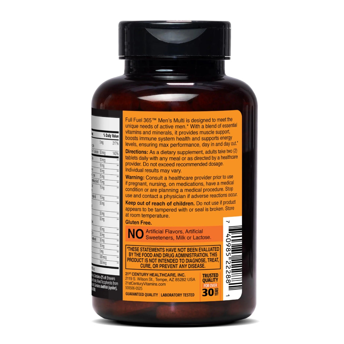 21st Century Full Fuel 365 Active Men’s Multivitamin, 120 Tablets, Daily Vitamins and Minerals for Energy, Muscle Support, Immune Health, No Gluten 21st Century