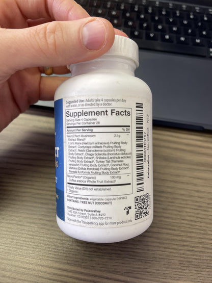 Paleovalley NeuroEffect - Neuro Mushroom Coffee Nutritional Supplement for Focus, Memory, and Energy Support - 28-Day Supply - 8 Full Spectrum Mushroom and Whole Coffee Fruit Extracts PaleovalleyBuy Supplements Australia