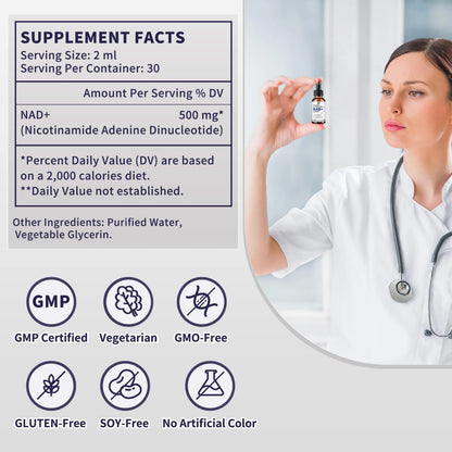 Women's NAD Liquid Supplement, Pure 500mg Liposomal NAD - Cell Regeneration，Energy Support, Vegan,Sugar Free，Additives Free HudetexBuy Supplements Australia