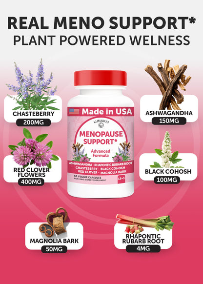 Lunakai USA Made Natural Menopause Supplements for Women – 13-in-1 Menopause Relief for Hot Flashes, Night Sweats, Sleep & Mood Support, 60ct LunakaiBuy Supplements Australia