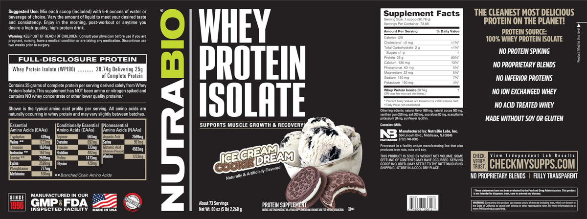 NutraBio Whey Protein Isolate Supplement – 25g of Protein Per Scoop with Complete NutraBioBuy Supplements Australia