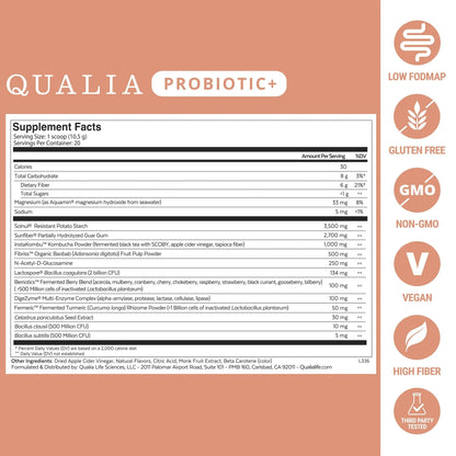 Qualia Probiotic - 28 Science-Backed Spore Probiotics, Prebiotics, and Postbiotics. Total Gut Support. Soothes Digestive discomfort. Ethically sourced. Promotes Akkermansia Growth. 1 Month Supply QUALIA LIFE SCIENCESBuy Supplements Australia