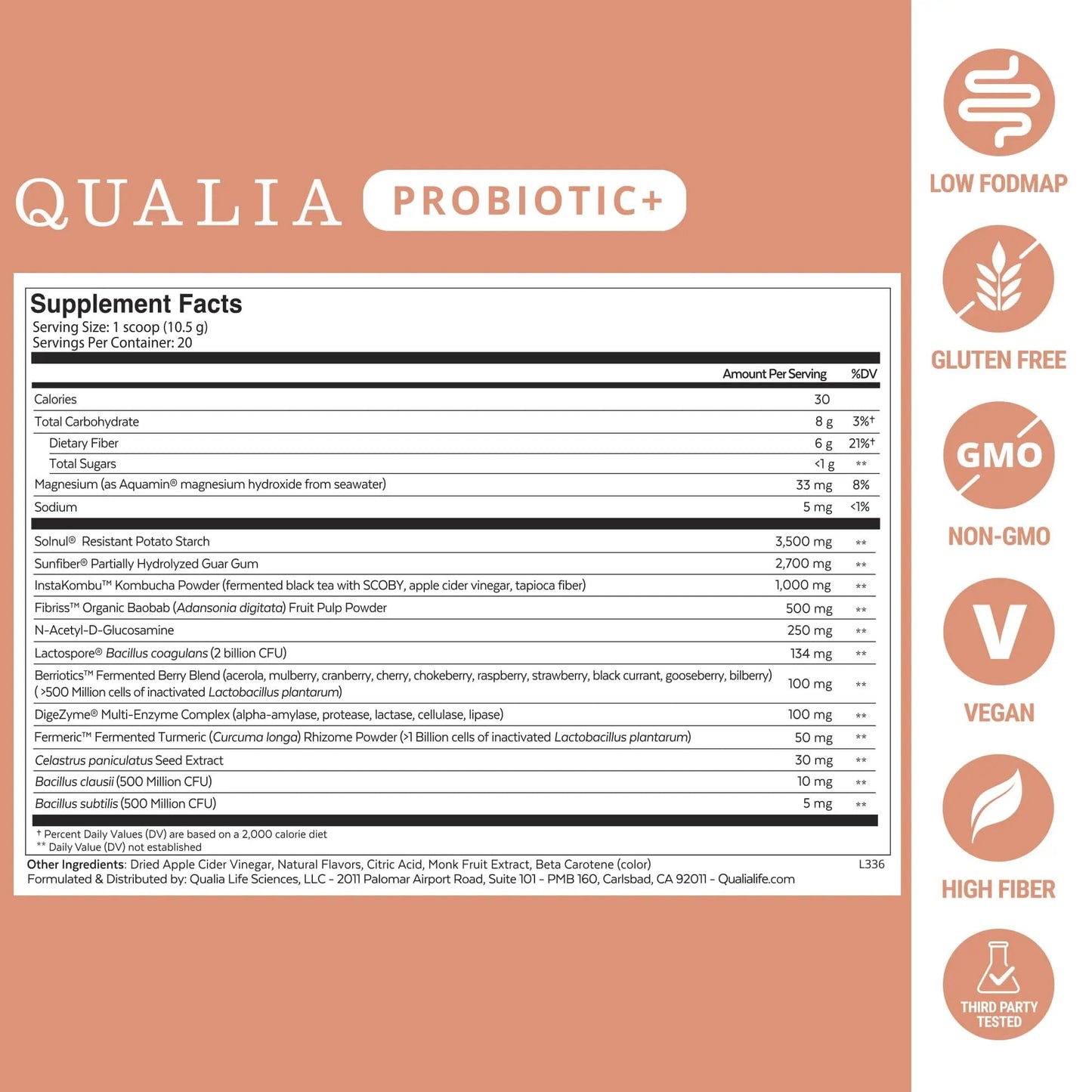 Qualia Probiotic - 28 Science-Backed Spore Probiotics, Prebiotics, and Postbiotics. Total Gut Support. Soothes Digestive discomfort. Ethically sourced. Promotes Akkermansia Growth. 1 Month Supply QUALIA LIFE SCIENCESBuy Supplements Australia