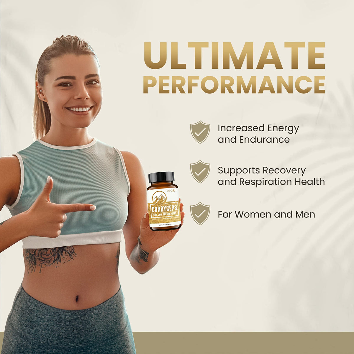 HPD Rx Premium Organic Cordyceps Mushroom Extract Performance , Pack of 2 HPD RxBuy Supplements Australia