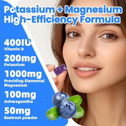 Potassium Magnesium Gummies,Potassium Supplement w/Ashwagandha,High Absorption Magnesium Glycinate,B6,D3,Potassium Citrate for Leg Cramps,Muscle,Electroyte for Adults Kids,Sugar-Free, 60 Gummies NUTRAGOGOBuy Supplements Australia