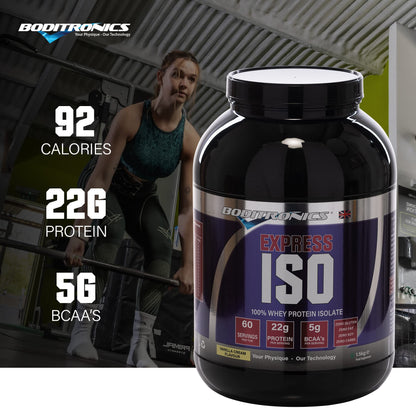 Boditronics 1.5 kg Iso Express Whey 100% Whey Isolate Protein Powder with Occurring Amino Acid BoditronicsBuy Supplements Australia