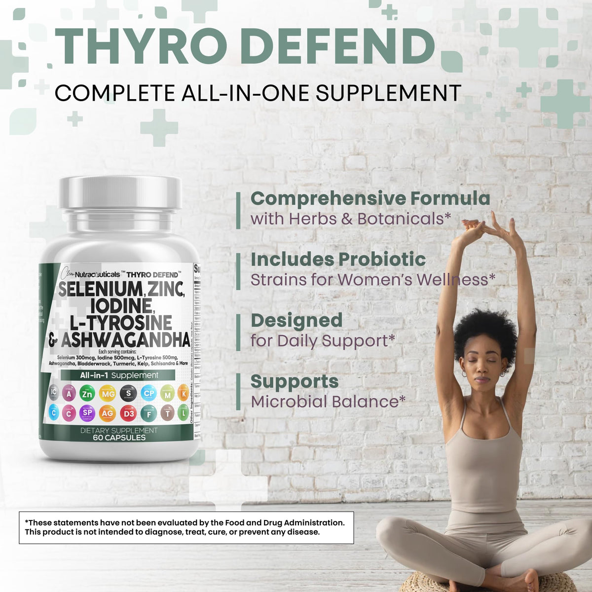 Clean Nutra Selenium 300mcg Iodine 500mcg Thyroid Support for Women & Men | L Tyrosine 500mg Ashwagandha Supplement Bladderwrack, Turmeric, Kelp, Schisandra Zinc Pills Capsule Supplements Clean NutraceuticalsBuy Supplements Australia