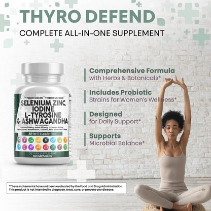 Clean Nutra Selenium 300mcg Iodine 500mcg Thyroid Support for Women & Men | L Tyrosine 500mg Ashwagandha Supplement Bladderwrack, Turmeric, Kelp, Schisandra Zinc Pills Capsule Supplements Clean NutraceuticalsBuy Supplements Australia