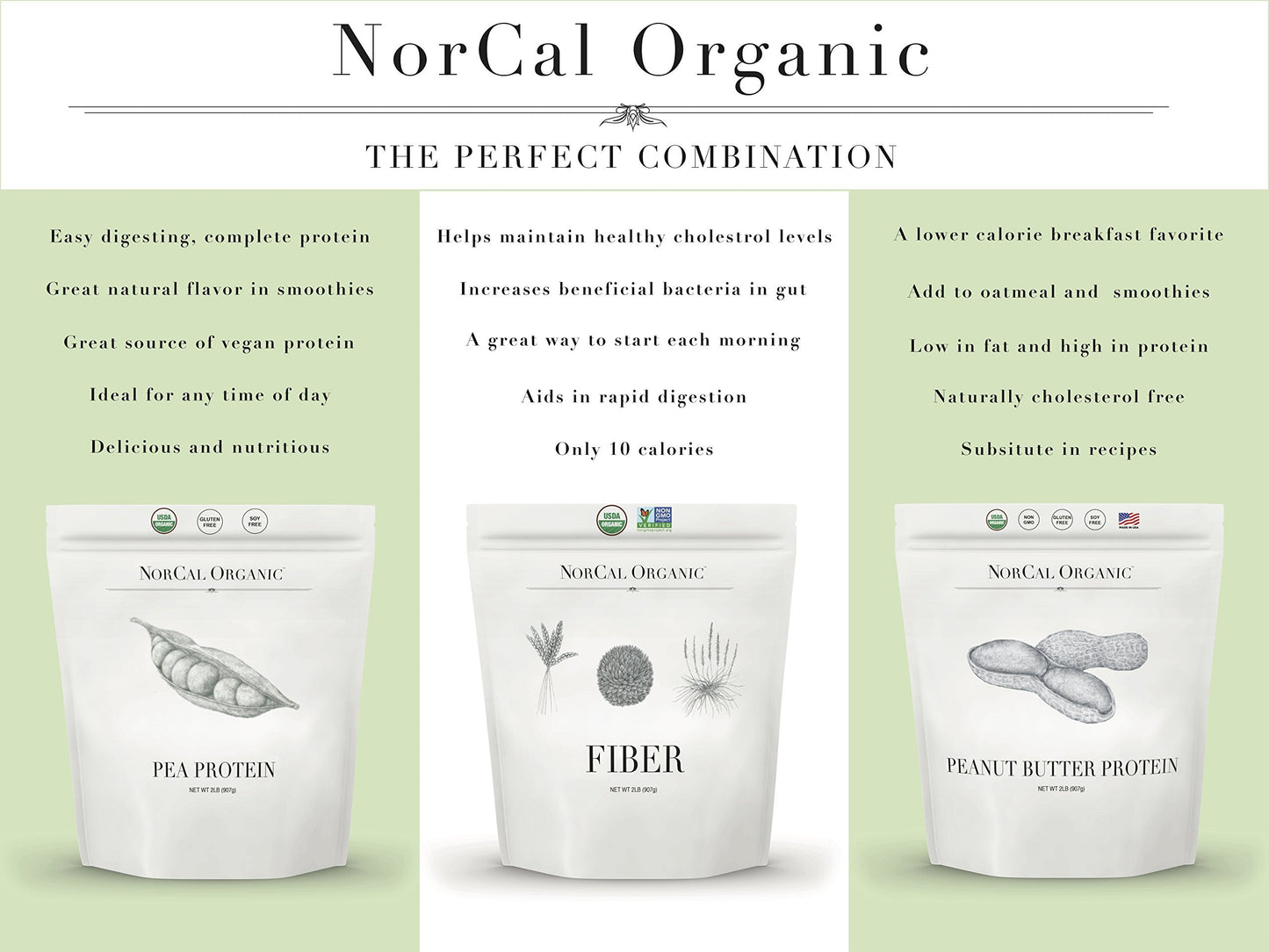 Norcal Organic Peanut Butter Protein Powder - 2lb | Vegan, Low-Cal, 11g Protein NorCal OrganicBuy Supplements Australia