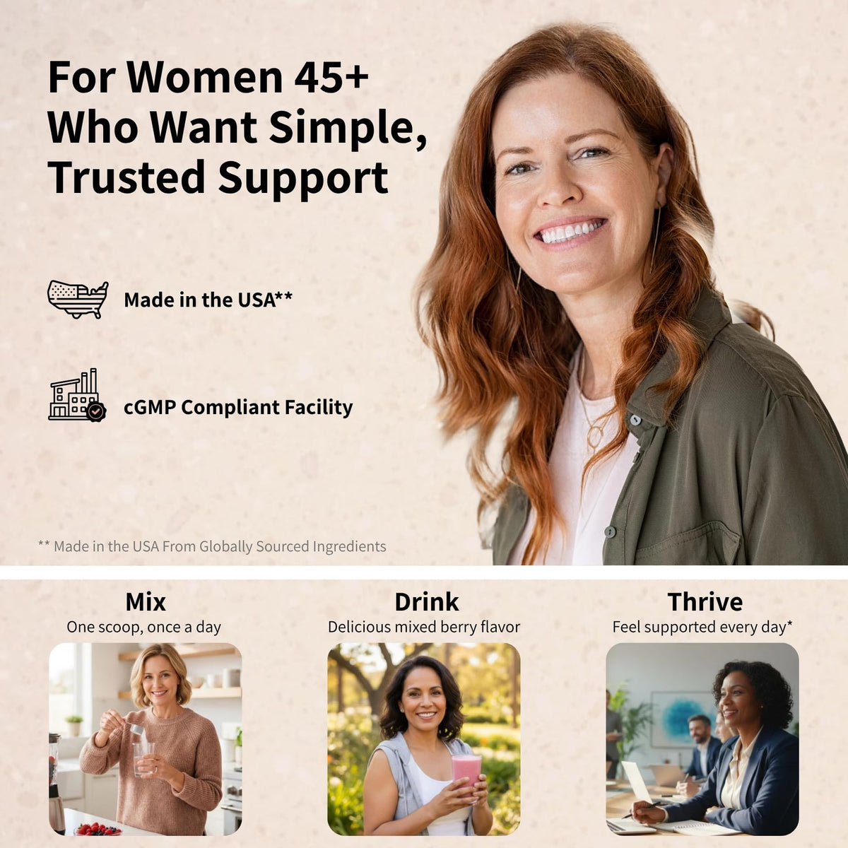 Pureffi Women’s 45+ All-in-One Multivitamin Powder, 33 Ingredients, Menopausal Well-Being Support, Probiotics for Digestive Support PureffiBuy Supplements Australia