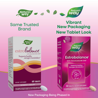 Nature's Way Estrobalance, Absorbable BR-DIM, Supports Healthy Estrogen Metabolism*, Vegan, Gluten Free, 60 Tablets (Packaging May Vary) Nature's WayBuy Supplements Australia