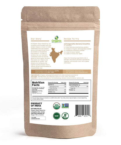 Organic Ashwagandha Root Powder - 1.10 lbs (17.64 oz) | Resealable Kraft Bag,Non-GMO, Indian Ginseng, Withania Somnifera -100% Raw from India, by SHOPOSR Organic Spice ResourceBuy Supplements Australia