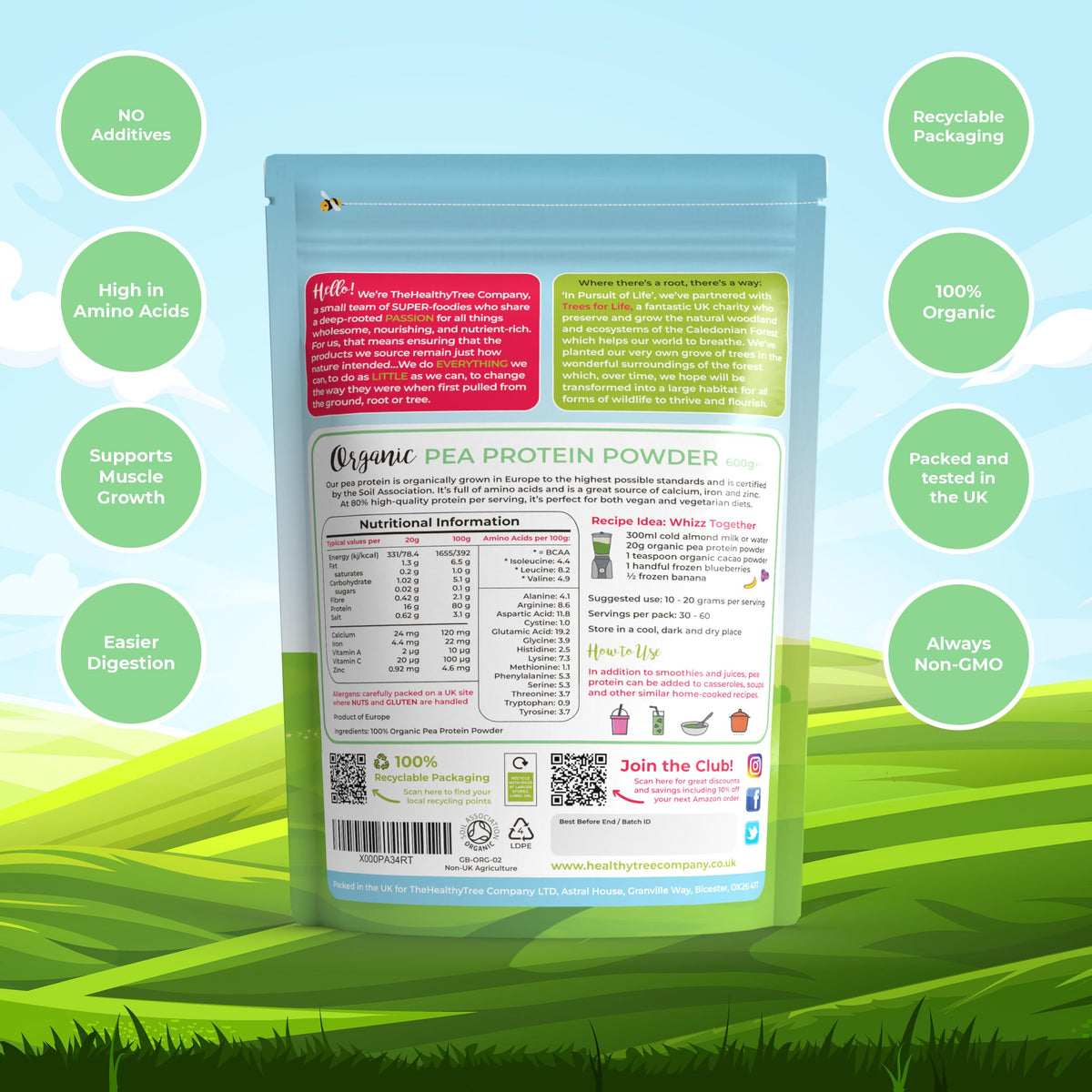 Organic Pea Protein Powder - European Vegan Protein Powder by TheHealthyTree Company TheHealthyTree CompanyBuy Supplements Australia