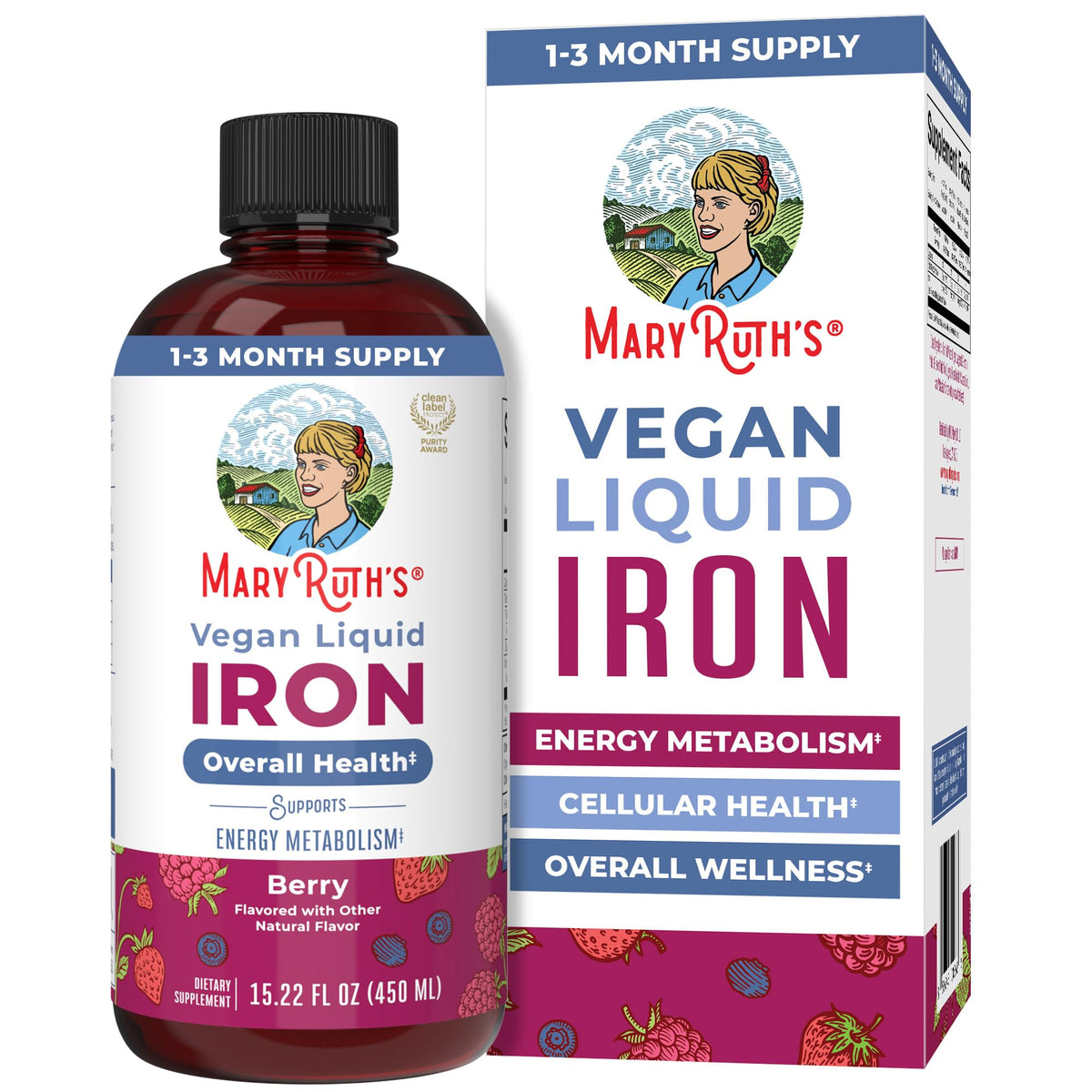Iron Supplement for Women Men & Kids | Liquid Iron Supplement for Women Men & Kids | Iron for Healthy Blood & Oxygen | Ages 4 & Up | Sugar Free | Vegan | Non-GMO | Gluten Free | 15.22 Fl Oz MARYRUTH'SBuy Supplements Australia