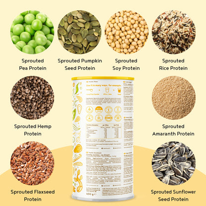 Vegan Protein Powder Vanilla - 1.2kg(80 servings) - 100% Plant Based Protein Powders Alpha FoodsBuy Supplements Australia