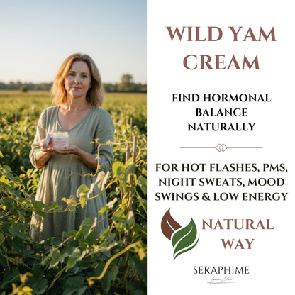 Seraphime Wild Yam Cream for Hormone Balance - Gift for Mom - Menopause and PMS Support for Women - Wild Yam Balancing Cream - Hot Flashes, Night Sweats, Mood Swings, Low Energy - Lavender 4oz SeraphimeBuy Supplements Australia