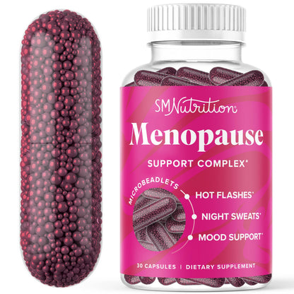 Menopause Vitamins Beadlets with Black Cohosh, Red Clover & More | Hot Flashes, Night Sweats & Mood Support | Menopause Supplements for Women with Dong Quai, Chaste Tree Berry & DIM | Non-GMO 30ct SMNutritionBuy Supplements Australia