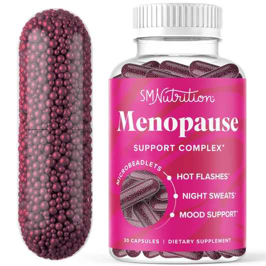 Menopause Vitamins Beadlets with Black Cohosh, Red Clover & More | Hot Flashes, Night Sweats & Mood Support | Menopause Supplements for Women with Dong Quai, Chaste Tree Berry & DIM | Non-GMO 30ct SMNutritionBuy Supplements Australia