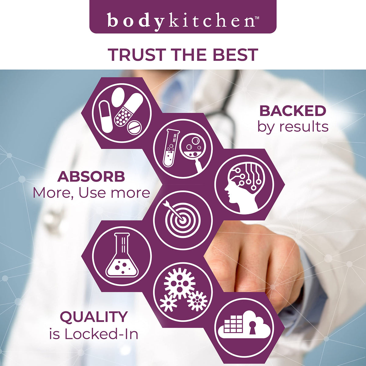 Body Kitchen Pro-Elastin, 1000 mg Elastin Supplement, Help Reduce Signs of Aging, Improved Skin Health, Firmness & Elasticity, Fewer Wrinkles, Veggie Caps, (Pack of 2) Body Kitchen buy supplements Au
