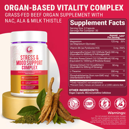 LEGRANO Cortisol Manager Supplements for Women & Men with Ashwagandha, L-Theanine, Magnesium Glycinate, Rhodiola, Ginseng – Cortisol Reducer & Adrenal Support – 90 Capsules – Calm, Focus, Balance LEGRANOBuy Supplements Australia