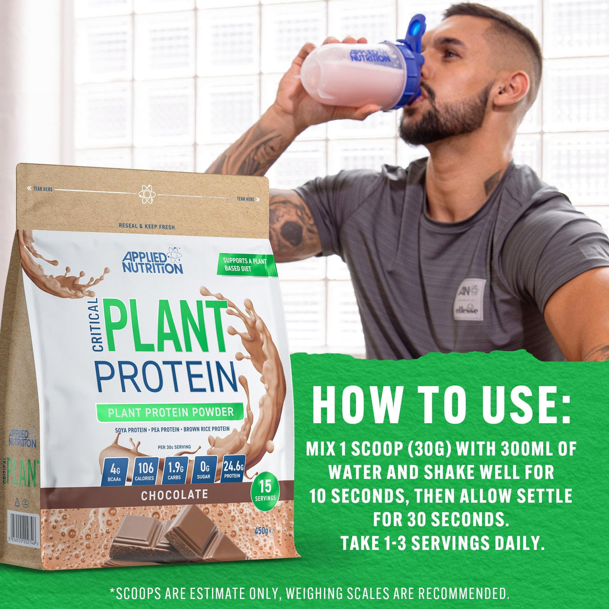 Applied Nutrition Plant Protein Powder – Critical Plant Vegan Protein Shake with SOYA, Pea, Brown Rice Proteins Applied NutritionBuy Supplements Australia