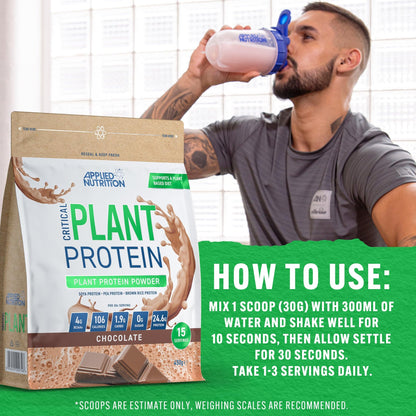 Applied Nutrition Plant Protein Powder – Critical Plant Vegan Protein Shake with SOYA, Pea, Brown Rice Proteins Applied NutritionBuy Supplements Australia