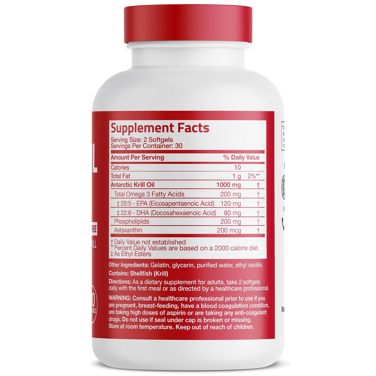 Bronson Antarctic Krill Oil 1000 mg with Omega-3s EPA, DHA, Astaxanthin BronsonBuy Supplements Australia
