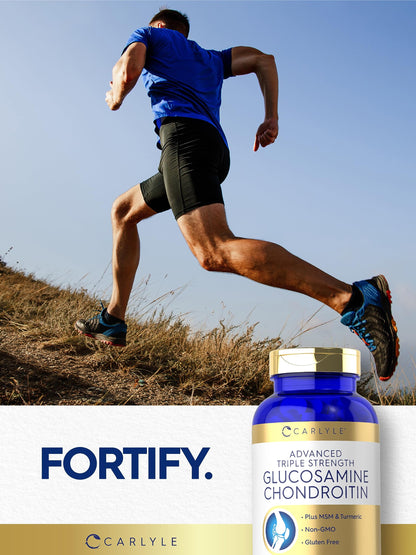 Carlyle Glucosamine Chondroitin MSM Turmeric | 200 Count | Advanced Triple Strength Supplement | Non-GMO & Gluten Free Carlyle buy supplements Au