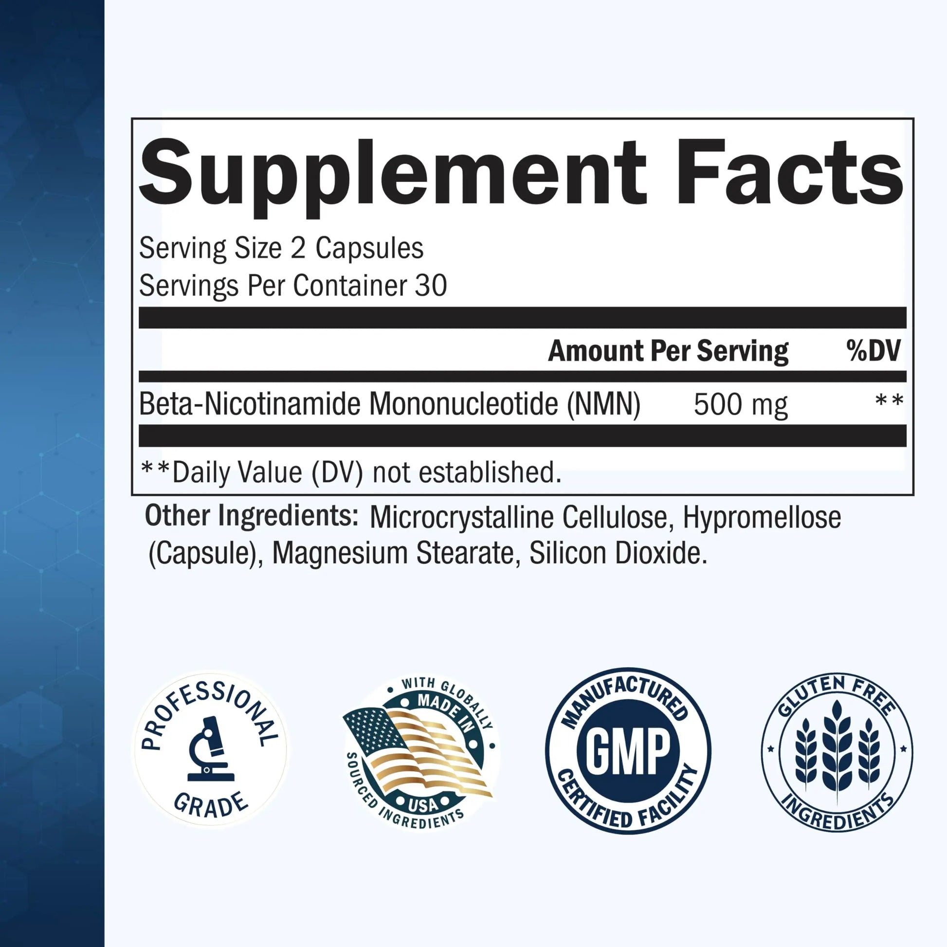 BioSchwartz NMN Supplement - 500mg Nicotinamide Mononucleotide - 30 Servings, 60 Capsules - Made in The USA with Premium Globally Sourced Ingredients, Third-Party Tested, Gluten-Free NMN Supplement BioSchwartzBuy Supplements Australia