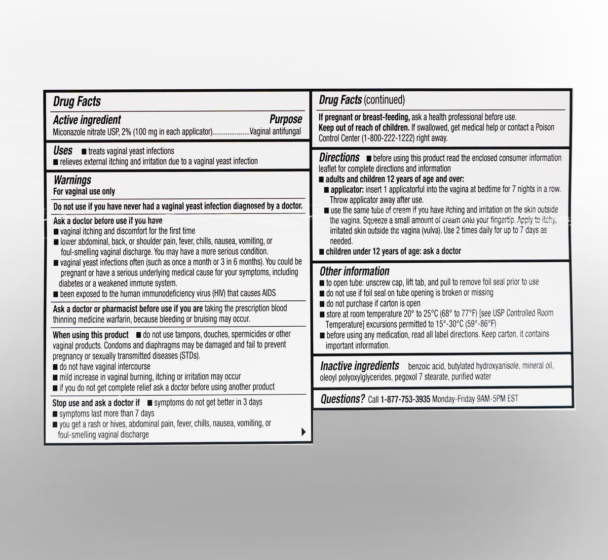 h2 pharma Miconazole 7 - Miconazole Nitrate Vaginal Cream, USP 2%, 1.59 oz Tube h2 pharmaBuy Supplements Australia