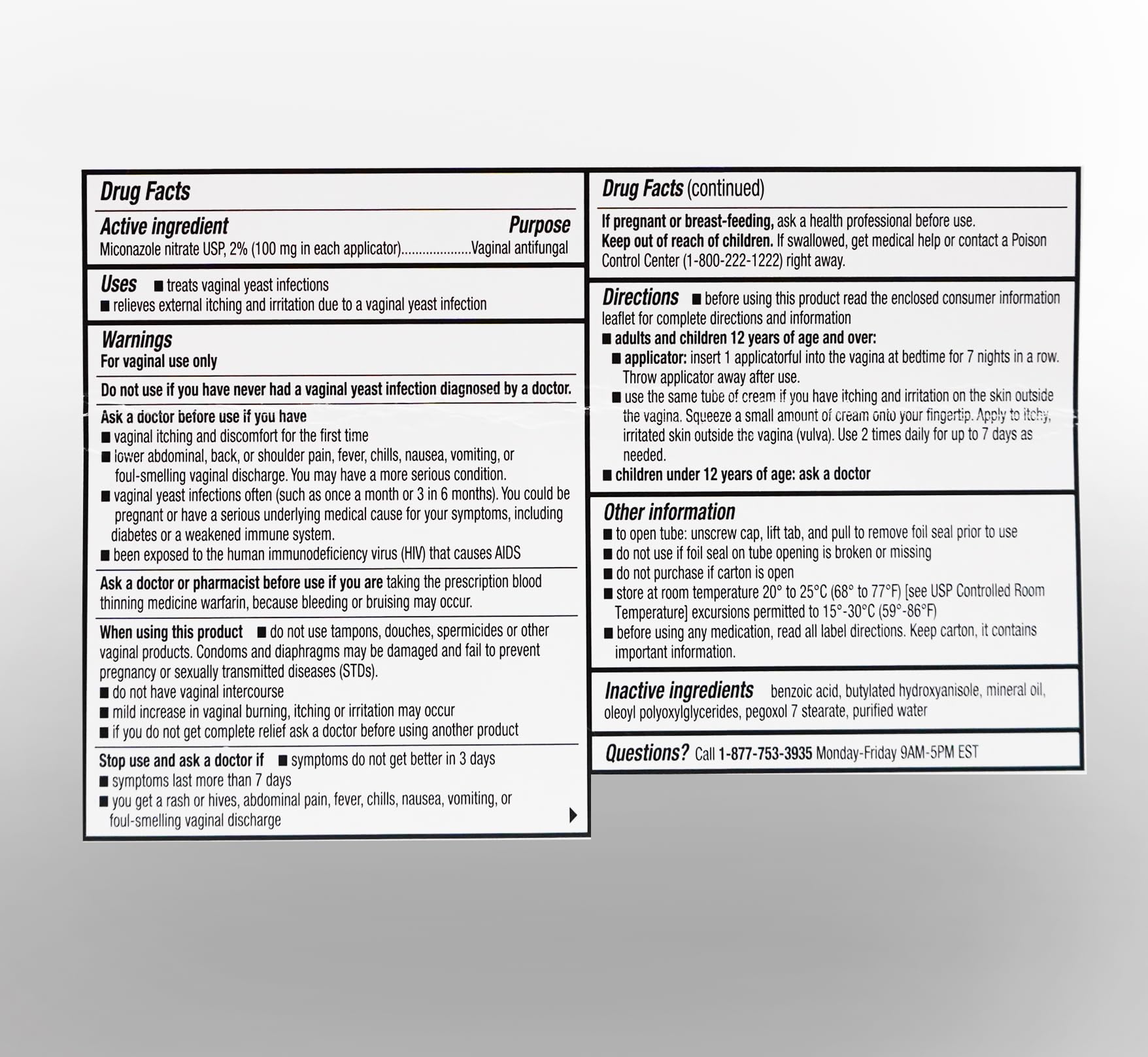 h2 pharma Miconazole 7 - Miconazole Nitrate Vaginal Cream, USP 2%, 1.59 oz Tube h2 pharmaBuy Supplements Australia