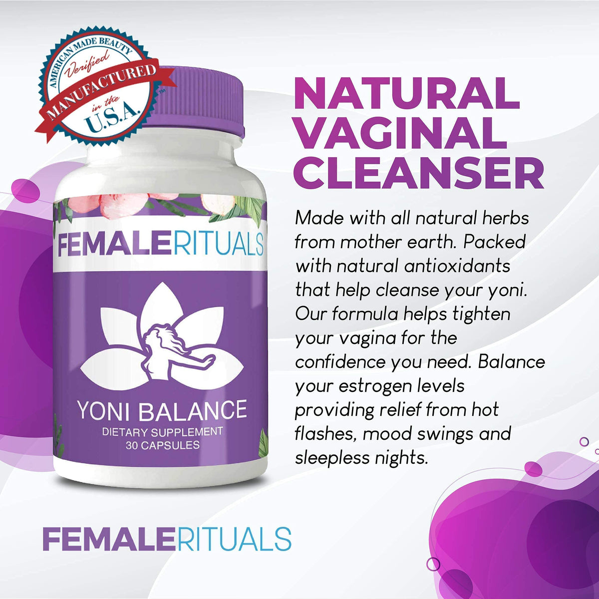 FEMALE RITUALS - Vaginal Moisturizer Boric Acid Suppositories for PH Balance - Bad Odors FEMALE RITUALSBuy Supplements Australia