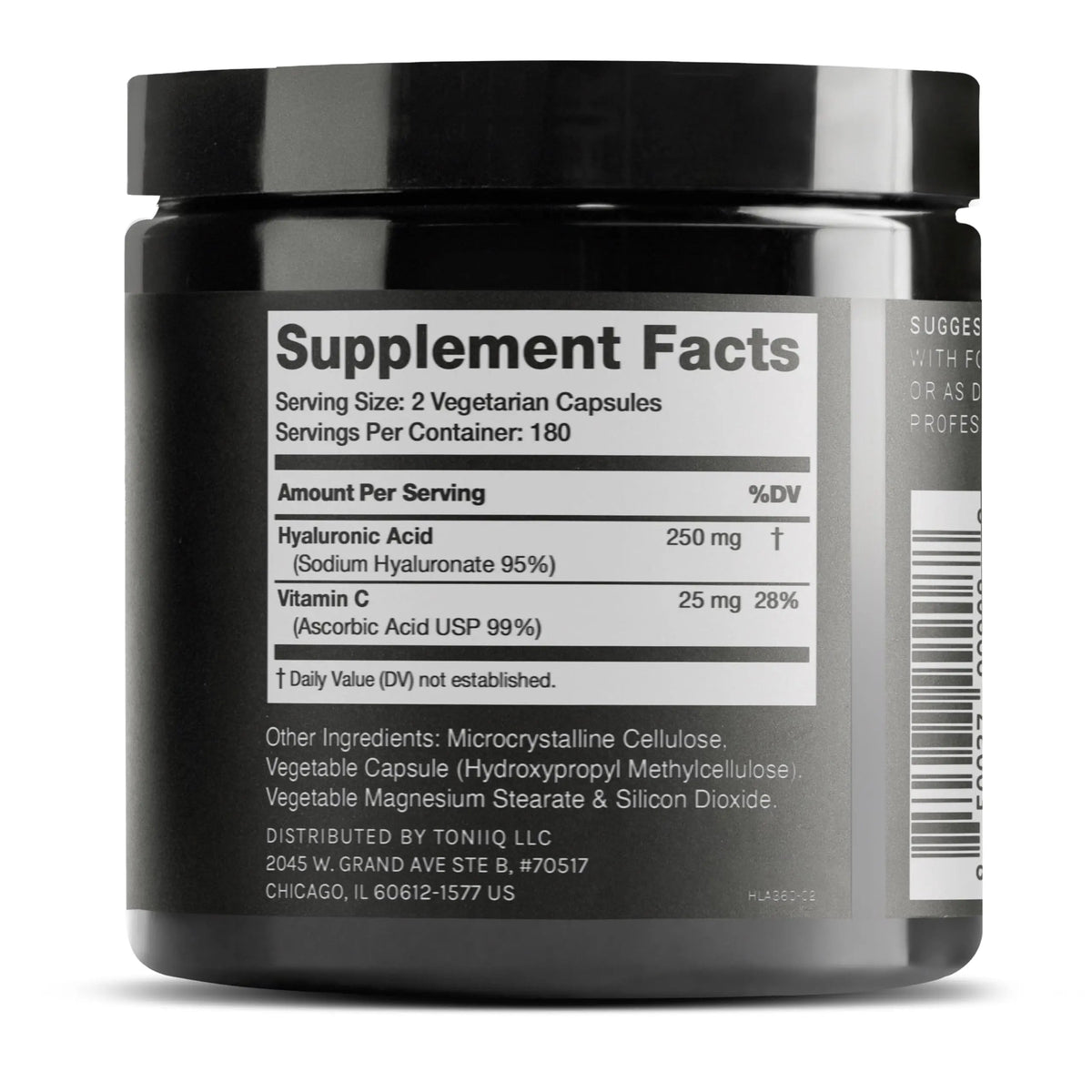 Toniiq Hyaluronic Acid Supplements – Lab Tested 95% Ultra High Purity – Fermented and Bioavailable with Vitamin C – Third Party Lab Tested – 360 Capsules Toniiq buy supplements Au