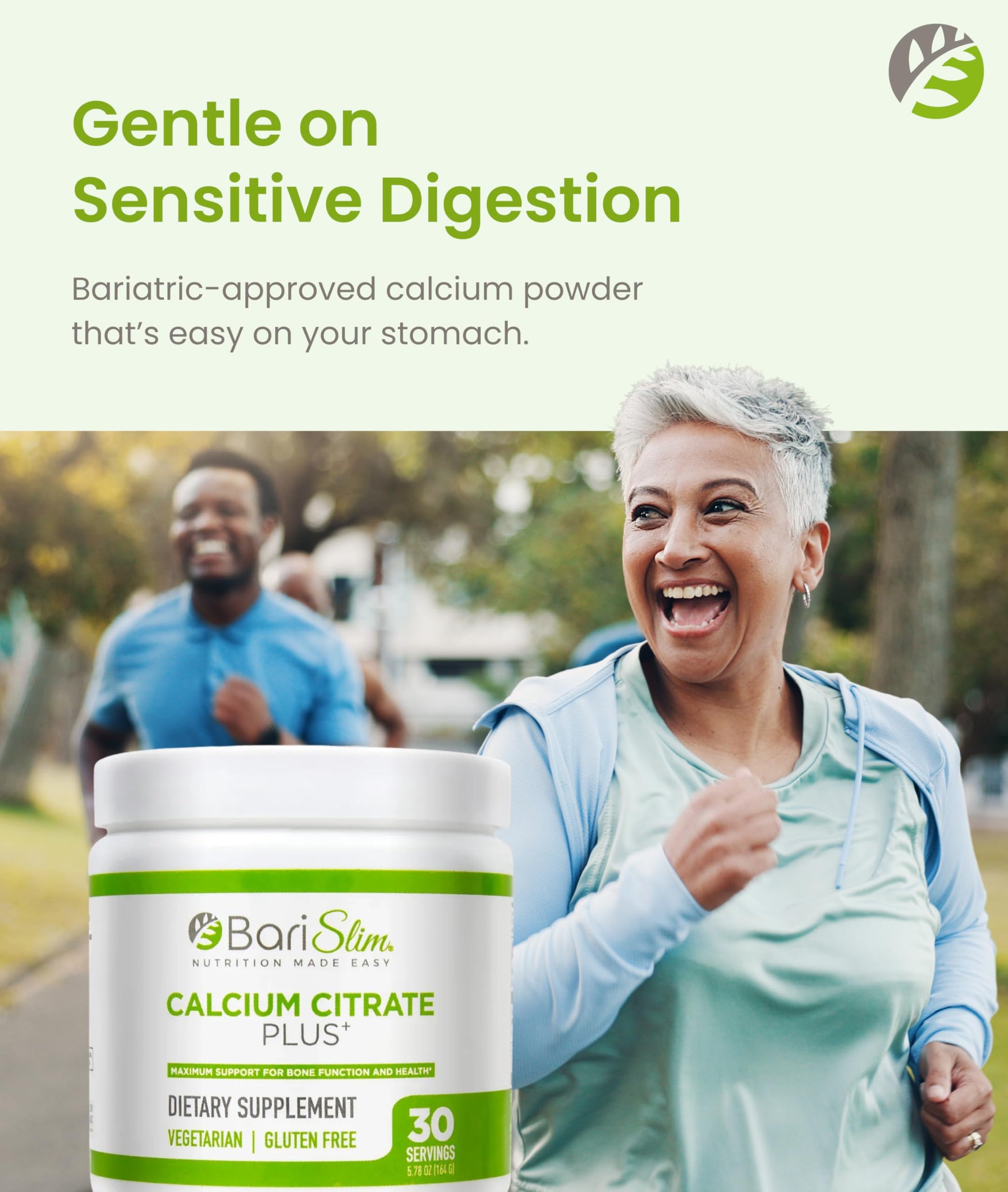 BariSlim Bariatric Calcium Citrate Plus Powder - Formulated for Patients After Weight Loss Surgery - Maximum Support for Bone Function and Health - Easy Digestion and Absorption | 600 mg (30 Servings) BariSlim buy supplements Au