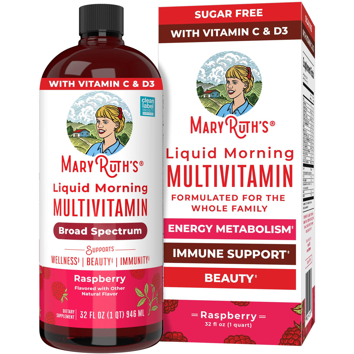 MARYRUTH'S Liquid Morning Multivitamin for Women, Men & Kids | Vitamin A C D E B6 B12 Biotin Zinc | Beauty | Vegan | Non-GMO | Gluten Free | 32 Servings MARYRUTH'SBuy Supplements Australia