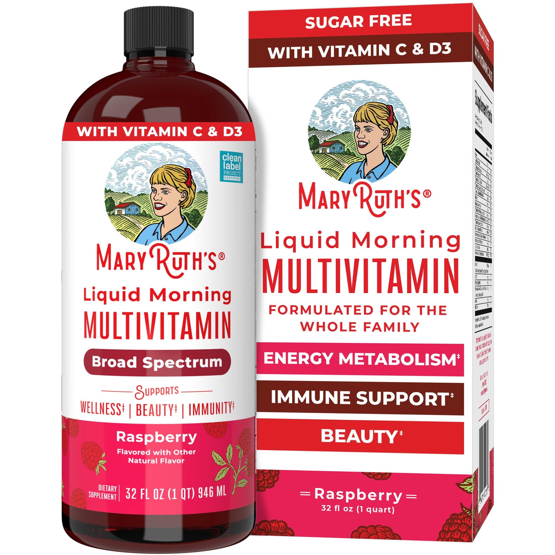 MARYRUTH'S Liquid Morning Multivitamin for Women, Men & Kids | Vitamin A C D E B6 B12 Biotin Zinc | Beauty | Vegan | Non-GMO | Gluten Free | 32 Servings MARYRUTH'SBuy Supplements Australia