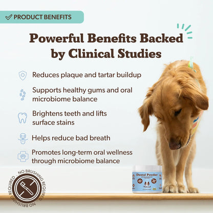 Natural Dog Company Dental Powder for Dogs – Freshens Breath & Helps Reduce Plaque & Tartar, Natural No-Brushing Canine Oral Health Postbiotic Supplement, Vet Formulated, Made in USA, 30-Day Supply Natural Dog CompanyBuy Supplements Australia