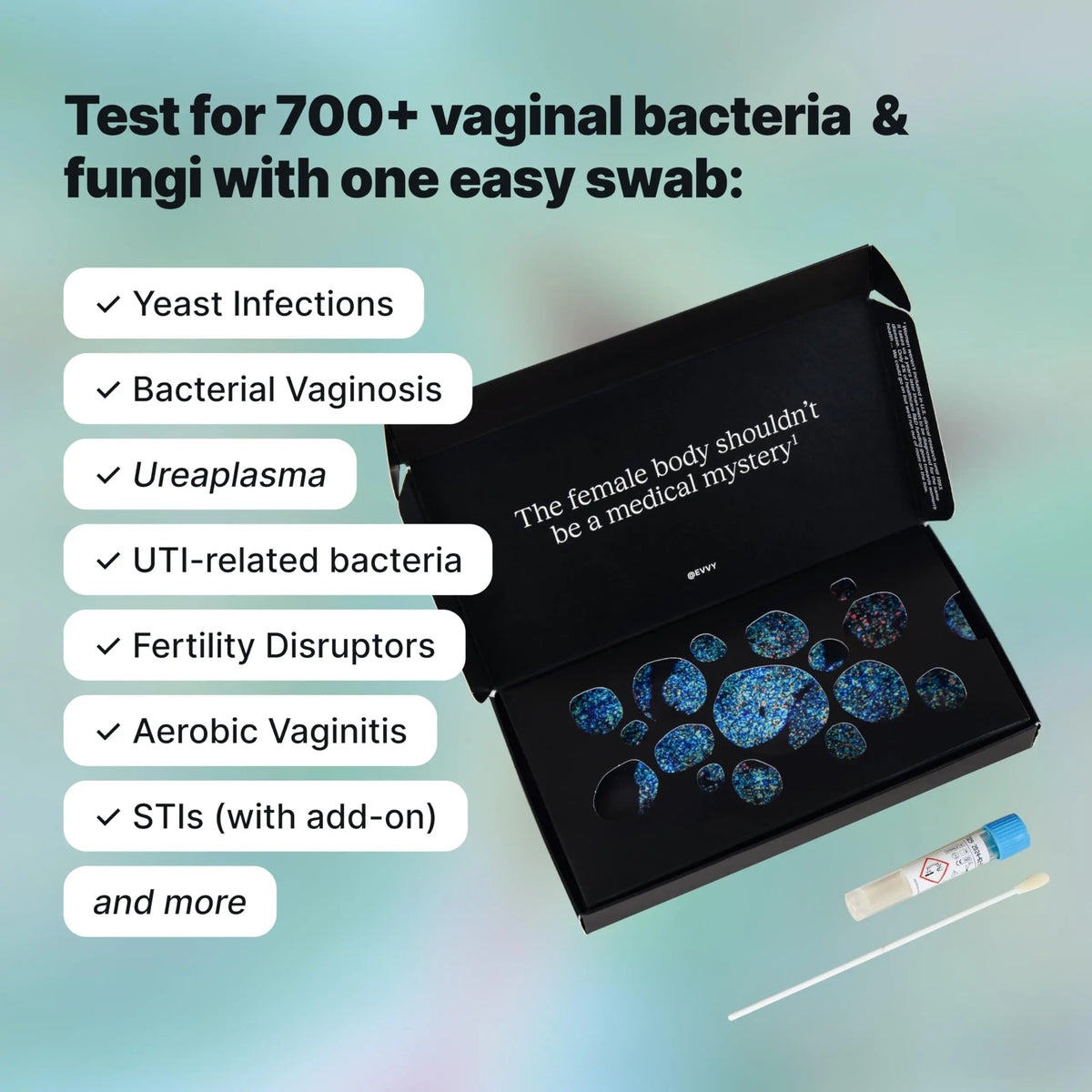 Evvy Vaginal Health Test | at-Home Microbiome Test for BV, Yeast Infection, Ureaplasma & More | Discreet Results in 7–10 Days | Clinician-Reviewed Report & Rx Options EvvyBuy Supplements Australia